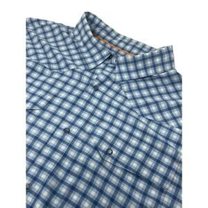 Orvis Active Fit Men’s XXL Long Sleeve Button Down Shirt Polyester Spandex EUC